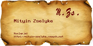 Mityin Zselyke névjegykártya